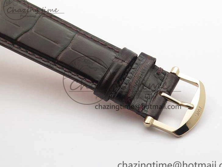 MIROTIME 0722 Neat Da Vinci IW356601 RG MKF 1:1 Best Edition White Dial On Brown Leather Strap A 7230